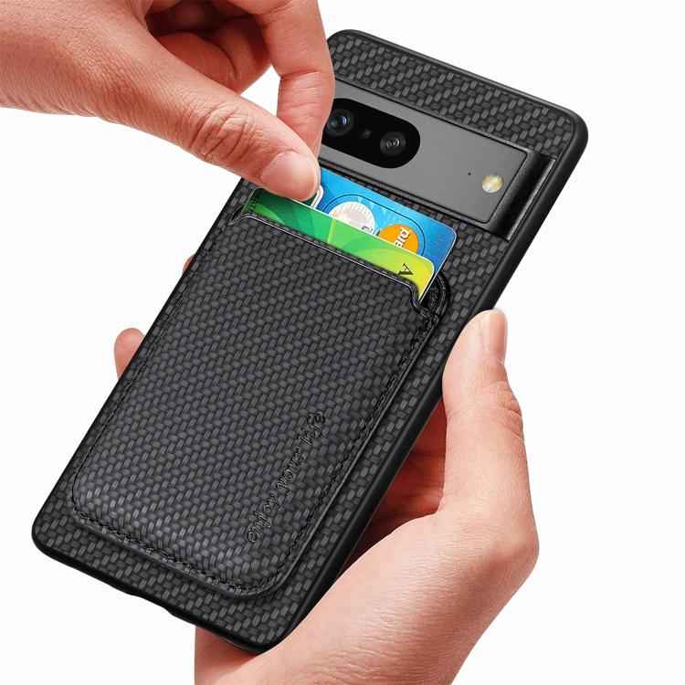 Carbon Fiber Leather Card Magsafe Phone Case, For Google Pixel 9a, For Google Pixel 7 Pro, For Google Pixel 7, For Google Pixel 6