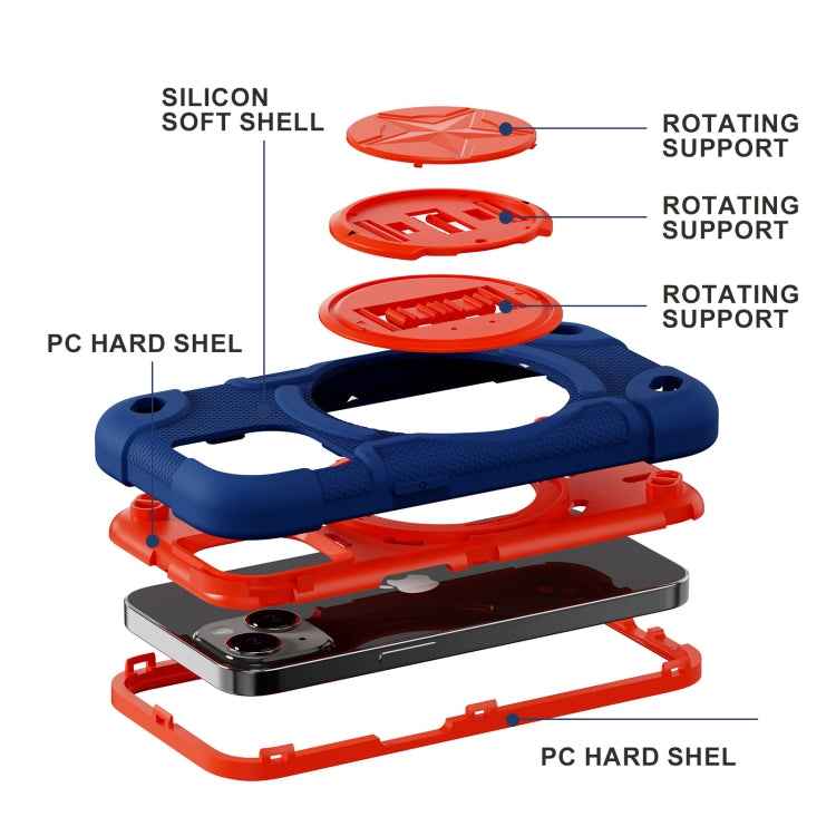 For iPhone 14  Shield PC Hybrid Silicone Phone Case(Navy?)