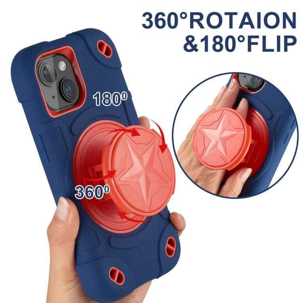 For iPhone 14  Shield PC Hybrid Silicone Phone Case(Navy?)