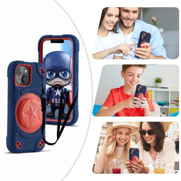For iPhone 14  Shield PC Hybrid Silicone Phone Case(Navy?)
