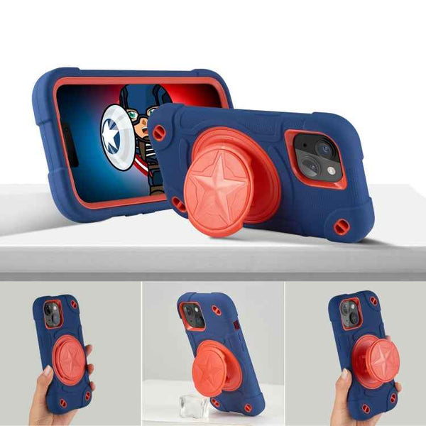 For iPhone 14  Shield PC Hybrid Silicone Phone Case(Navy?)