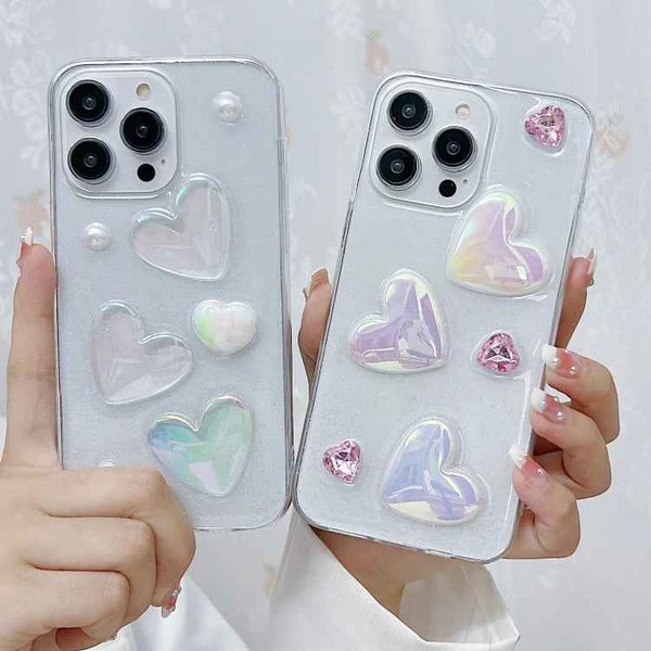 For iPhone 12 Love Epoxy TPU Phone Case(Pink)