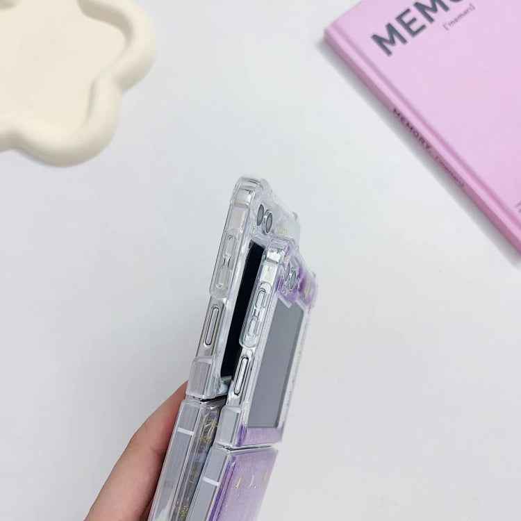 For Samsung Galaxy Z Flip5 Glitter Meteor  Shockproof Epoxy TPU Phone Case(Transparent)