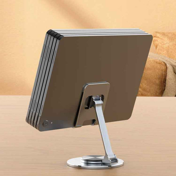 019 360 Degree Rotation Aluminum Alloy Desktop Phone Tablet Holder(Black)