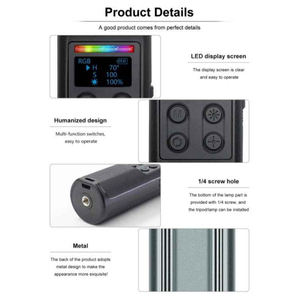 VLOGLITE W150RGB-II With LCD Display RGB Video Light Handheld Light Stick LED Video Light