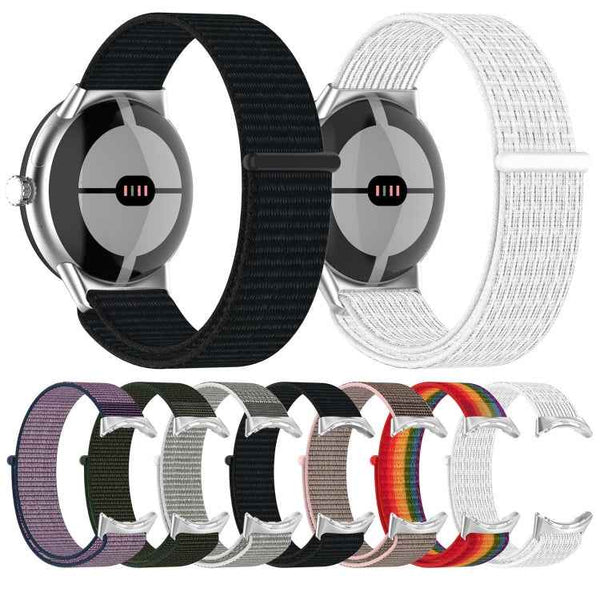 For Google Pixel Watch 2 Nylon Braided Watch Band(Black)