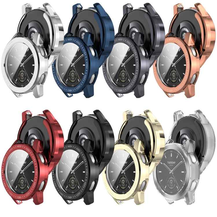 For Xiaomi Watch S3 Full Package TPU Electroplated Watch Protective Case(Black)