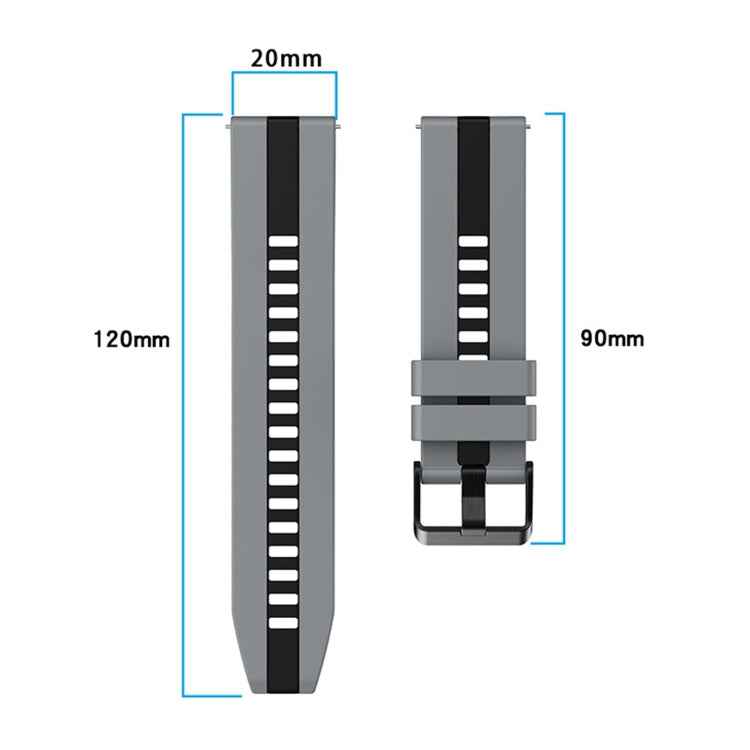 20mm Two-Color Sports Silicone Watch Band, For Amazfit Pop Pro