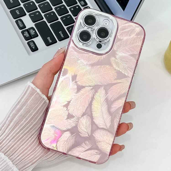 Plating Glitter Texture TPU Phone Case with Lens Film, For iPhone 16 Pro Max