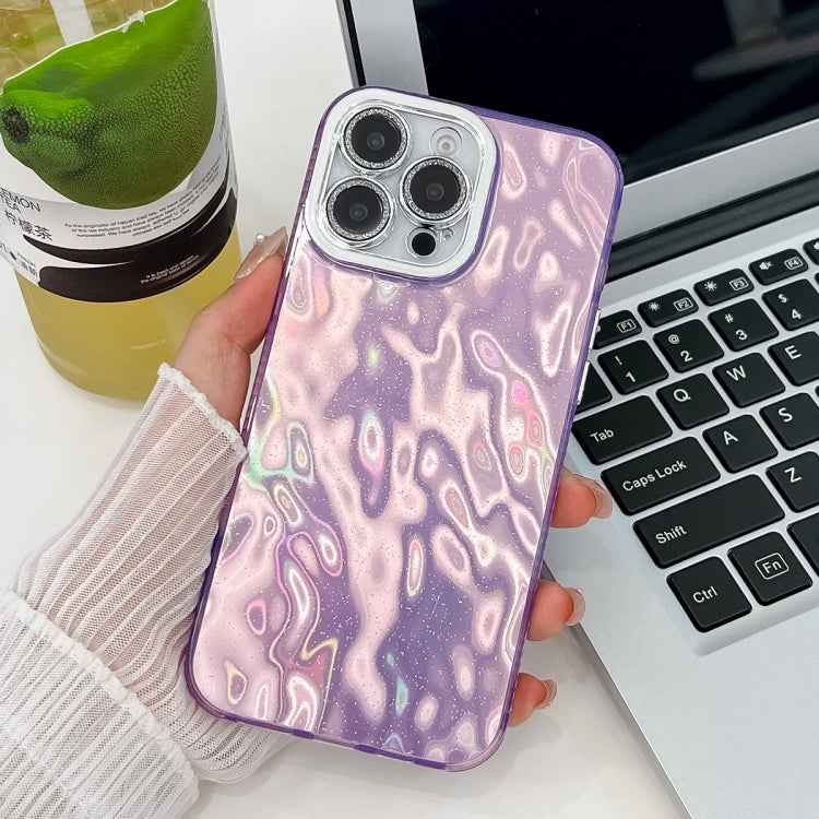 Plating Glitter Texture TPU Phone Case with Lens Film, For iPhone 16 Pro Max