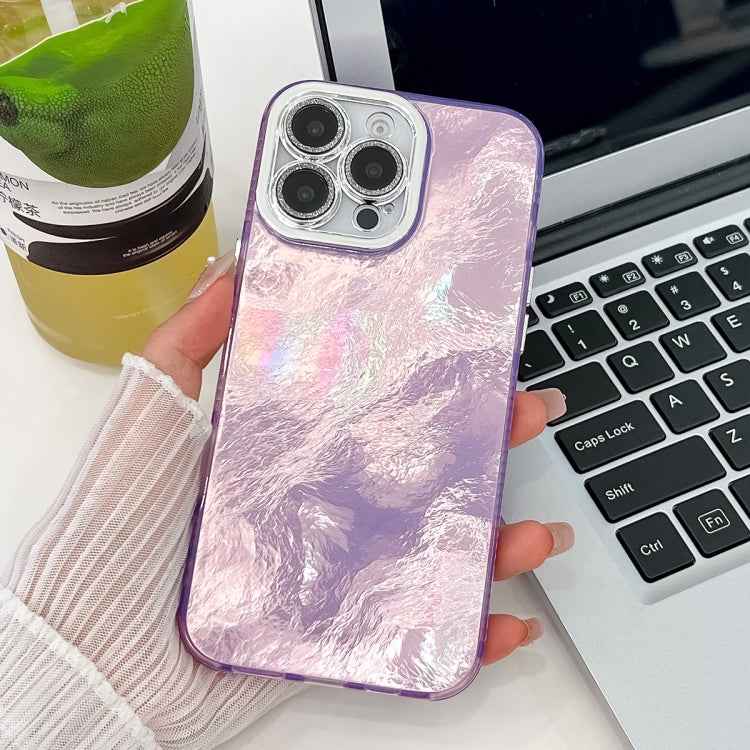 Plating Glitter Texture TPU Phone Case with Lens Film, For iPhone 16 Pro Max