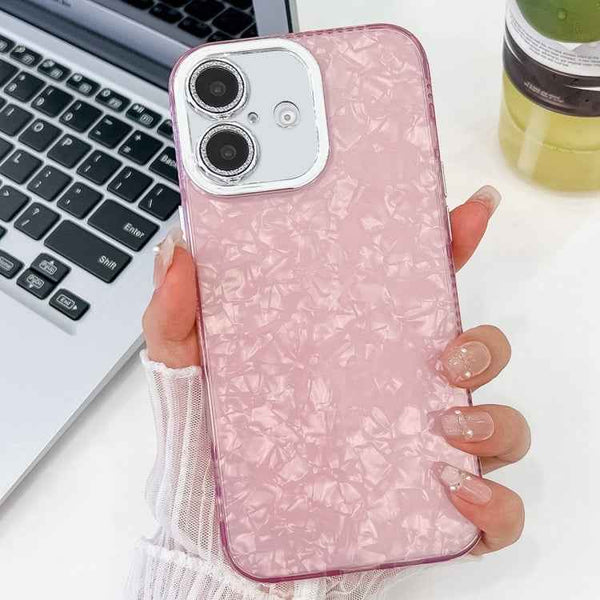 Plating Glitter Texture TPU Phone Case with Lens Film, For iPhone 14