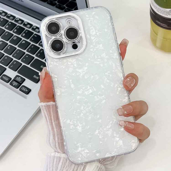 Plating Glitter Texture TPU Phone Case with Lens Film, For iPhone 14 Pro Max