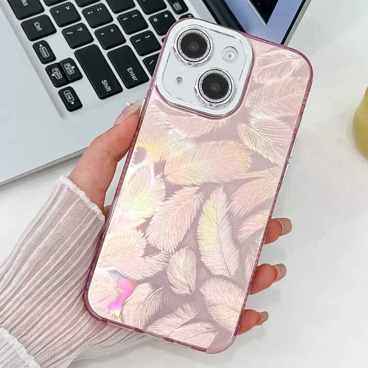 Plating Glitter Texture TPU Phone Case with Lens Film, For iPhone 14