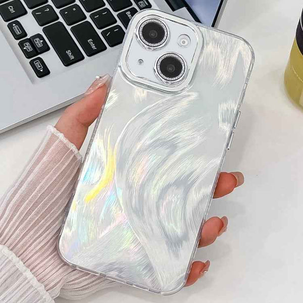 Plating Glitter Texture TPU Phone Case with Lens Film, For iPhone 14