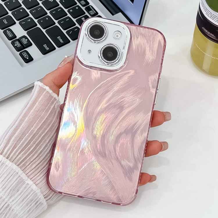 Plating Glitter Texture TPU Phone Case with Lens Film, For iPhone 14