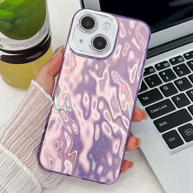 Plating Glitter Texture TPU Phone Case with Lens Film, For iPhone 14