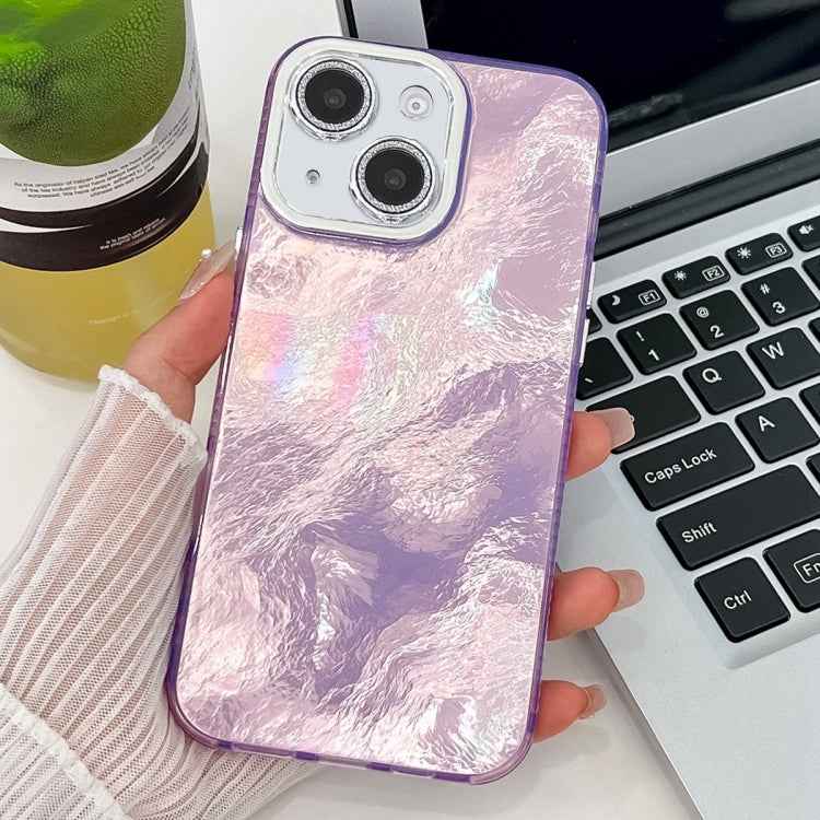 Plating Glitter Texture TPU Phone Case with Lens Film, For iPhone 14