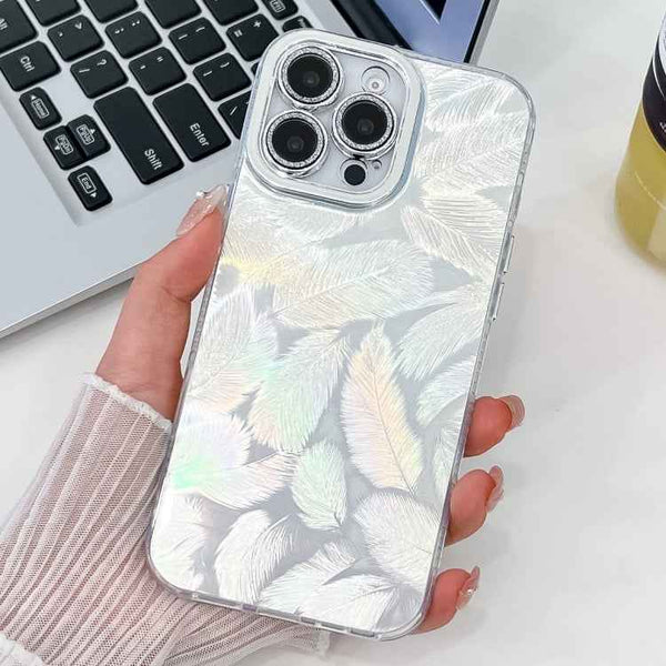 Plating Glitter Texture TPU Phone Case with Lens Film, For iPhone 14 Pro Max