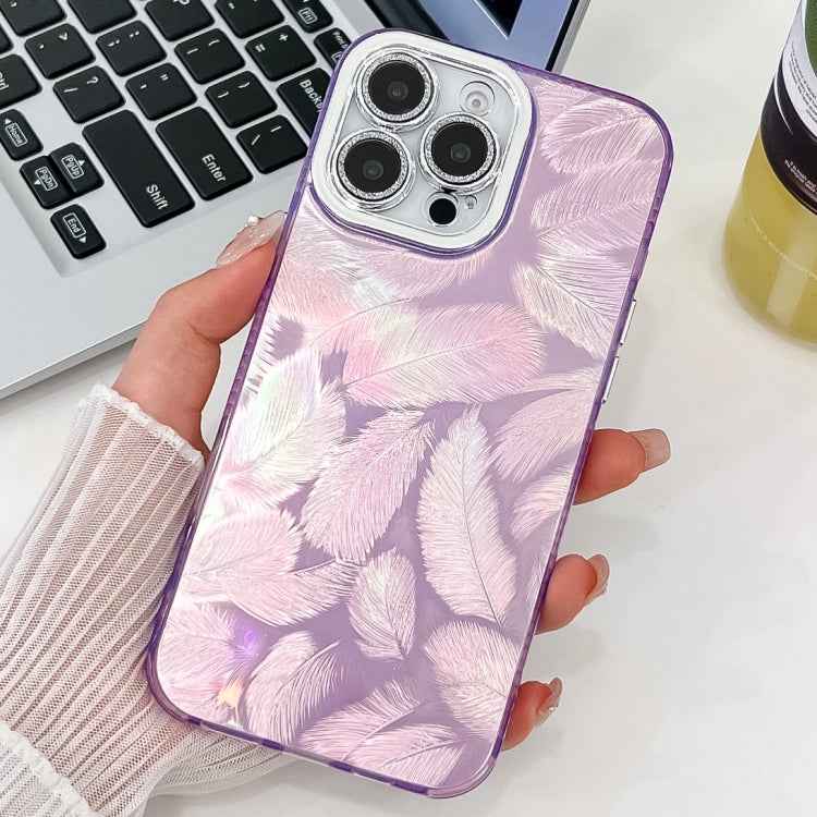 Plating Glitter Texture TPU Phone Case with Lens Film, For iPhone 14 Pro Max
