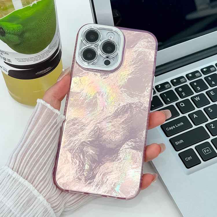 Plating Glitter Texture TPU Phone Case with Lens Film, For iPhone 14 Pro Max