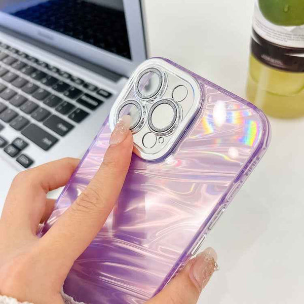Plating Glitter Texture TPU Phone Case with Lens Film, For iPhone 16 Pro Max