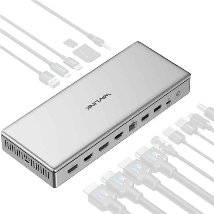 WAVLINK WL-UG75PD1-DH2 USB-C / Type-C Displaylink DL7400 Docking Station Support Quad Display