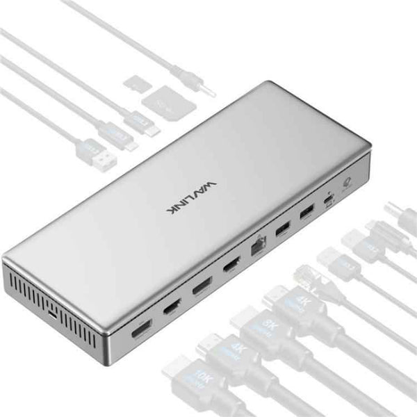 WAVLINK WL-UG75PD1-DH2 USB-C / Type-C Displaylink DL7400 Docking Station Support Quad Display