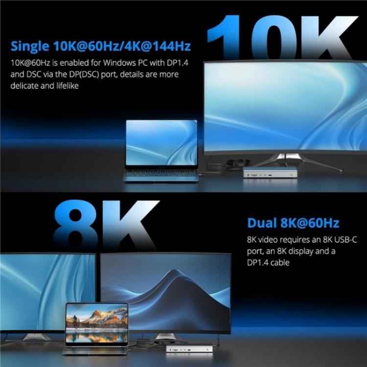 WAVLINK WL-UG75PD1-DH2 USB-C / Type-C Displaylink DL7400 Docking Station Support Quad Display