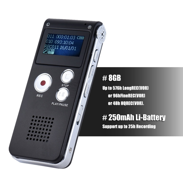 SK-012 8GB Voice Recorder USB Professional Dictaphone  Digital Audio With WAV MP3 Player VAR   Function Record, SK-012 8GB