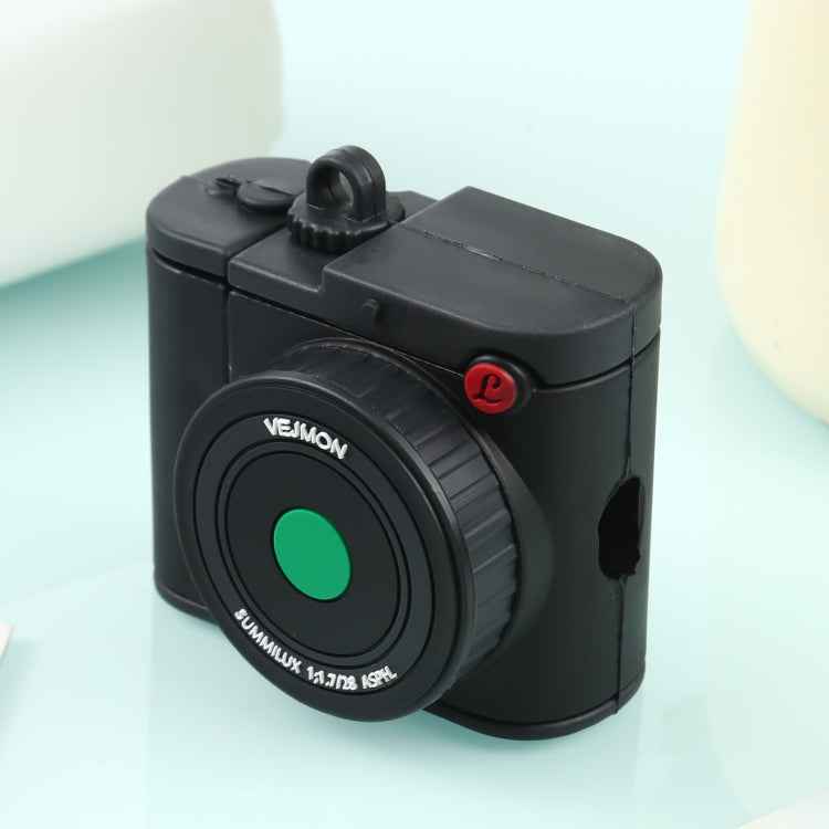 For Apple AirPods 1/2 Gen Instant Camera Style Bluetooth Headphone Protective Case(Black)