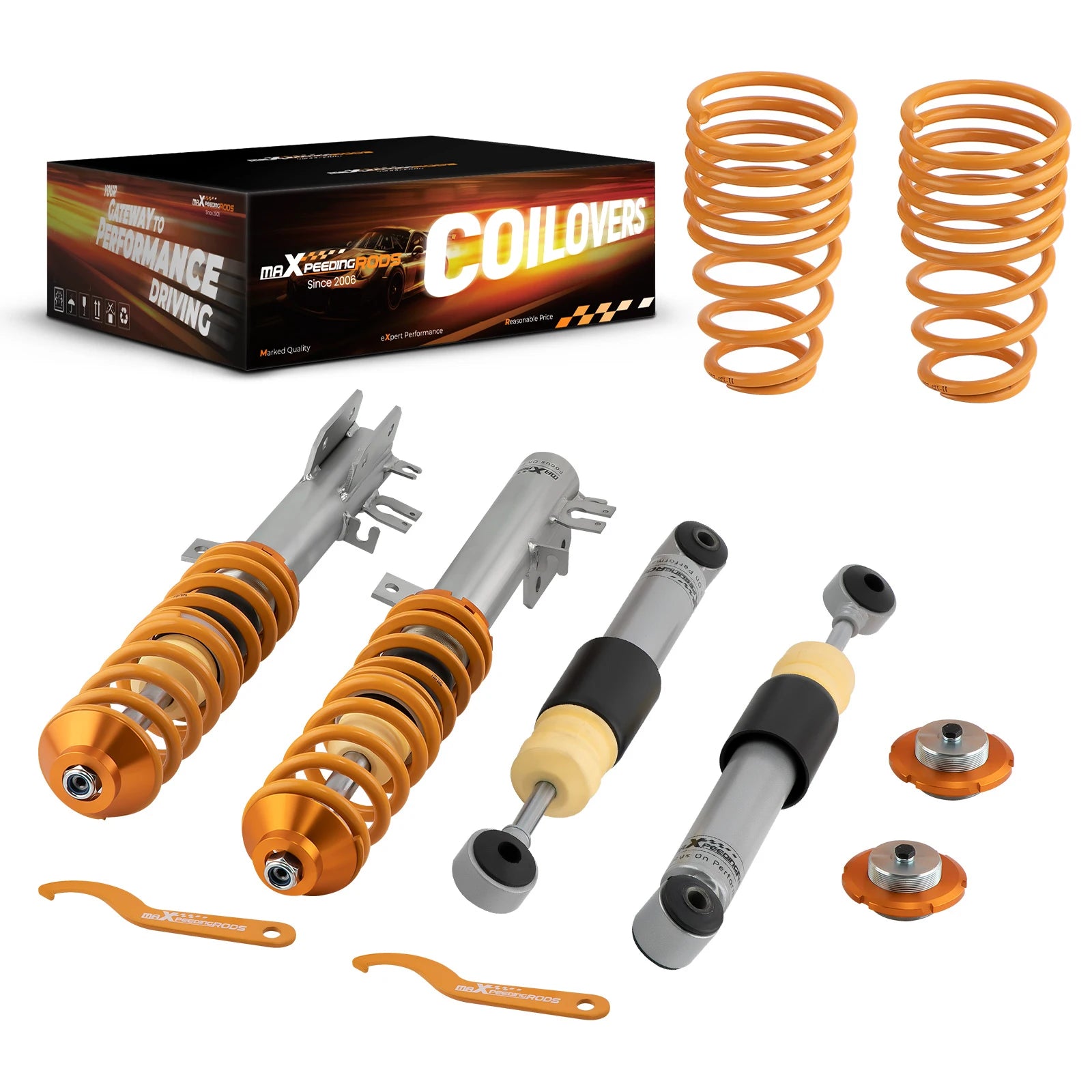 Adjustable Coilovers Adjustable Lowering Coils for FIAT 500 Abarth 2008-2019 Coilovers Shock Lowering Shocks Kit