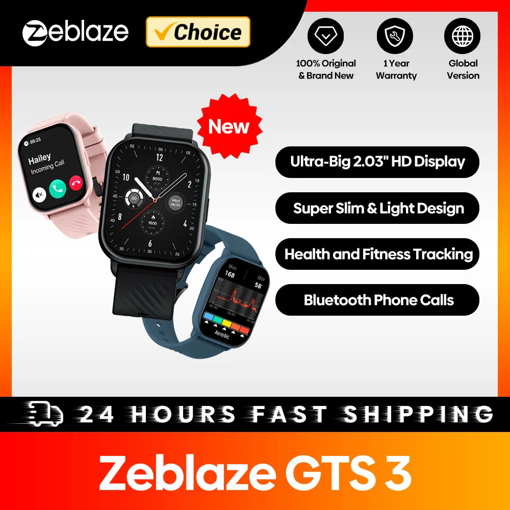 Zeblaze GTS 3 Voice Calling Smart Watch For Fitness