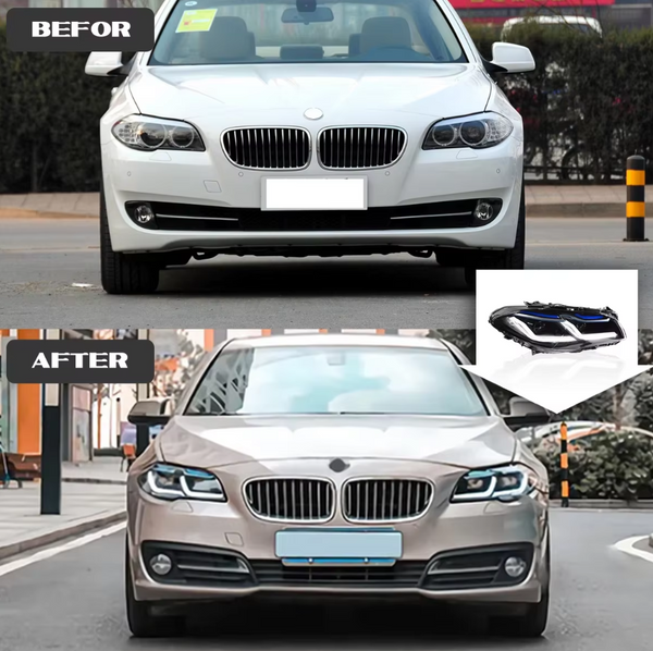 TYPY LED DRL Lightbar Projector Headlights BMW 2010-2017 With / Without AFS F10 520i 525i 530i 535i LHD