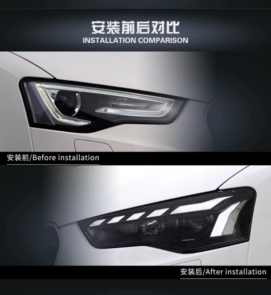TYPY LED DRL Lightbar Projector Headlights Audi A5 2012-2016 LHD