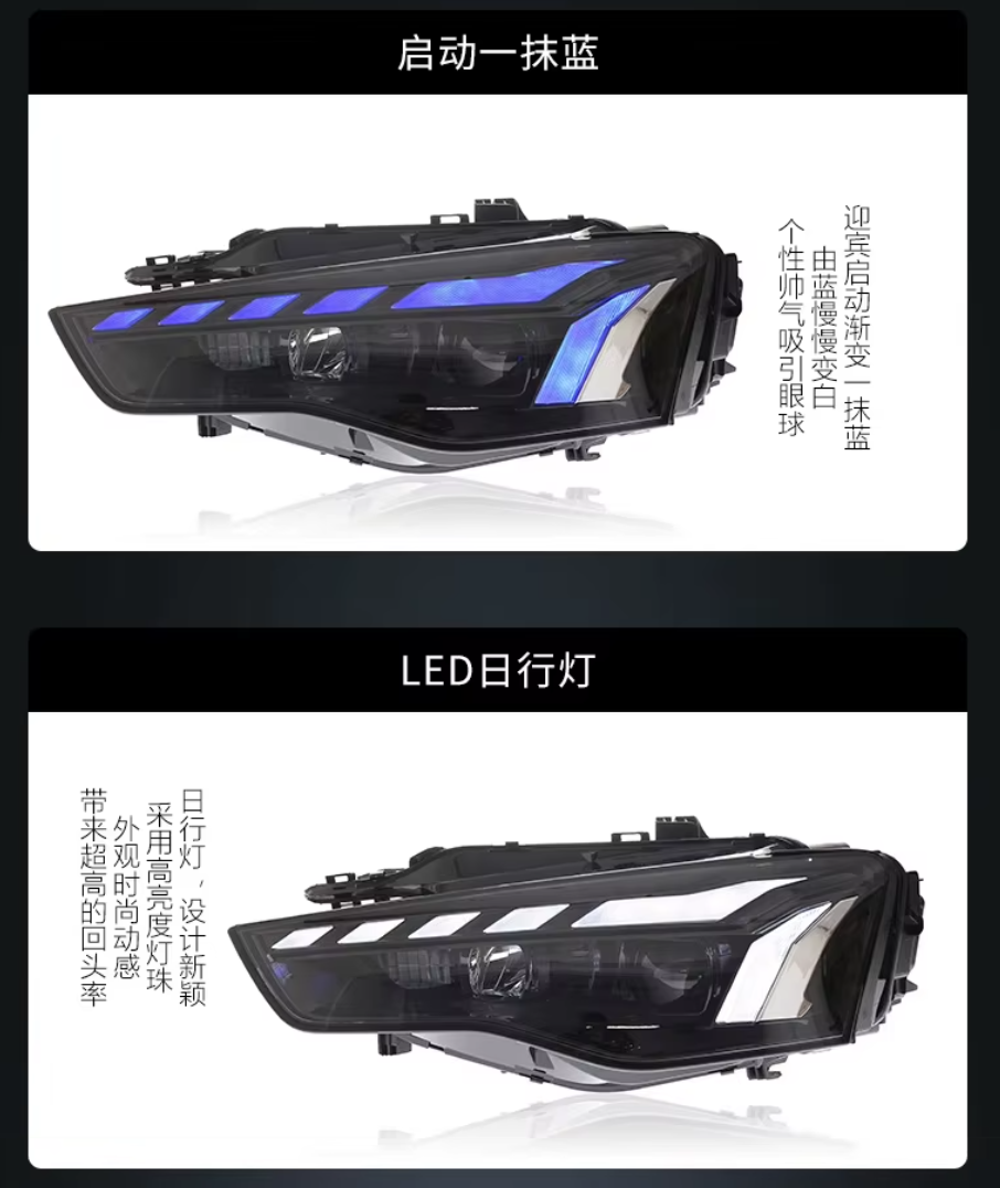 TYPY LED DRL Lightbar Projector Headlights Audi A5 2012-2016 LHD