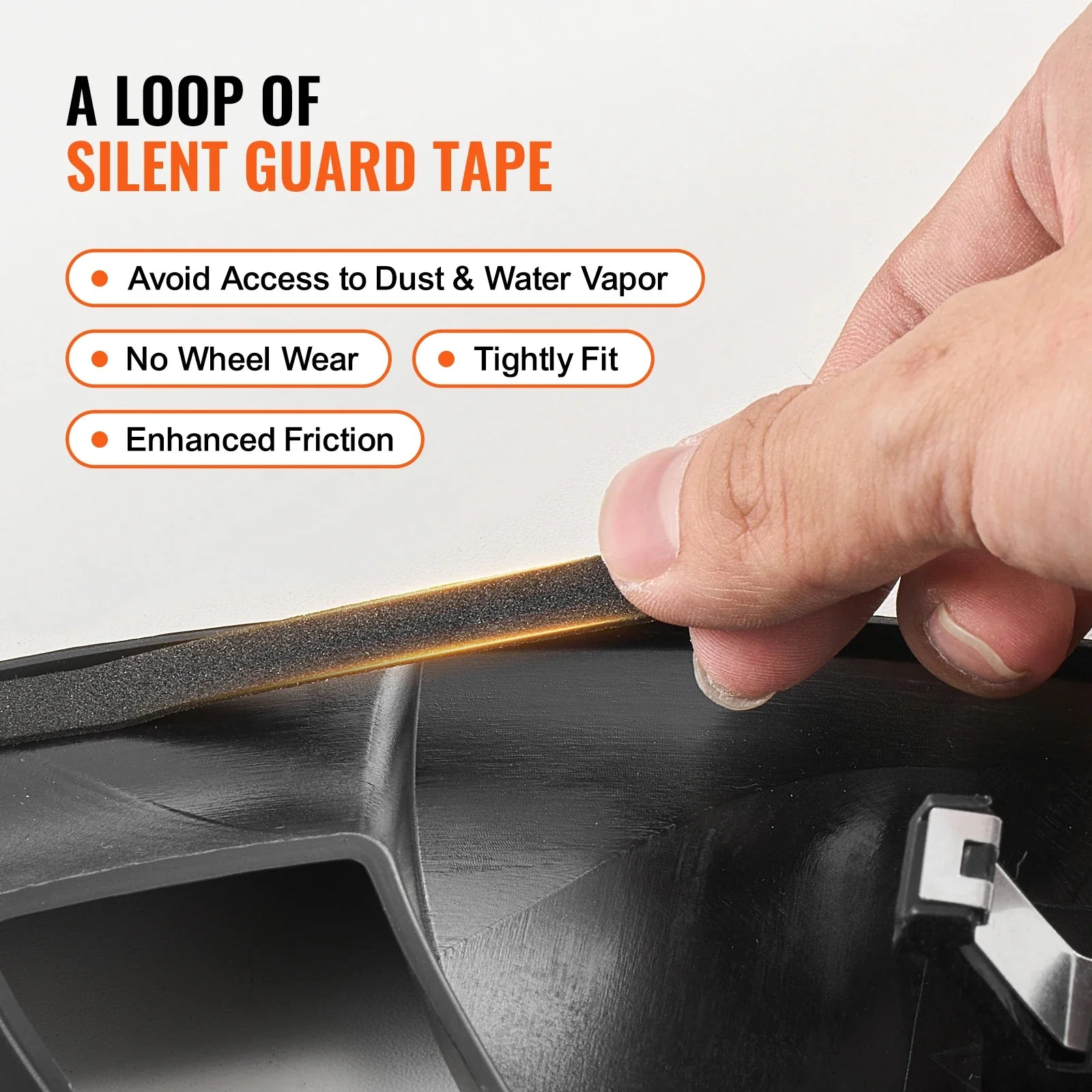 VEVOR 18" Wheel Rim Cover Hubcaps with Snap, Guard Tape & Valve Nozzle Hole – ABS & PC Hubcap