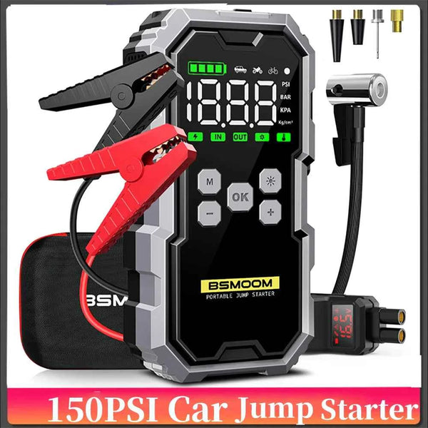 BSMOOM Car Jump Starter With Air Compressor 6000A LCD Screen