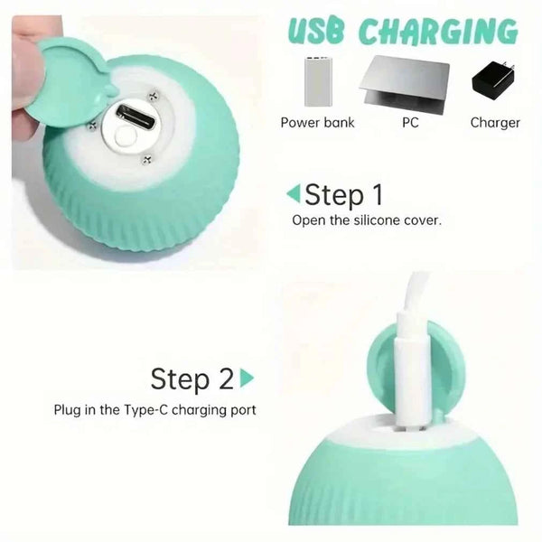 Automatic Moving Dog Toy Ball Smart USB Jumping Rotating Interactive Dog Chew Toy Ball for Puppy Ball Toys