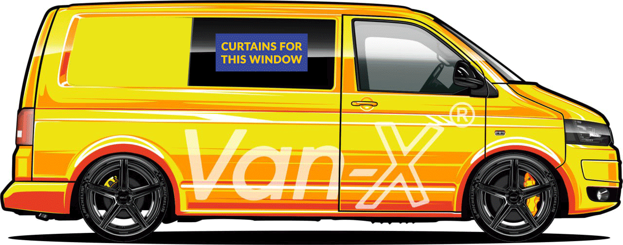For VW T5 Window Curtains Eco-Line - Black | Van-X