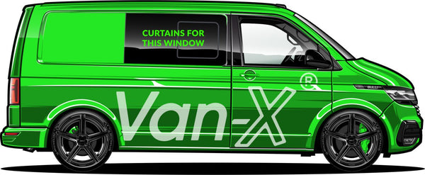 For VW T6.1 Transporter Van Conversion Premium Curtains Van-X - Black/Blue - CREATE YOUR OWN BUNDLE! Van-X