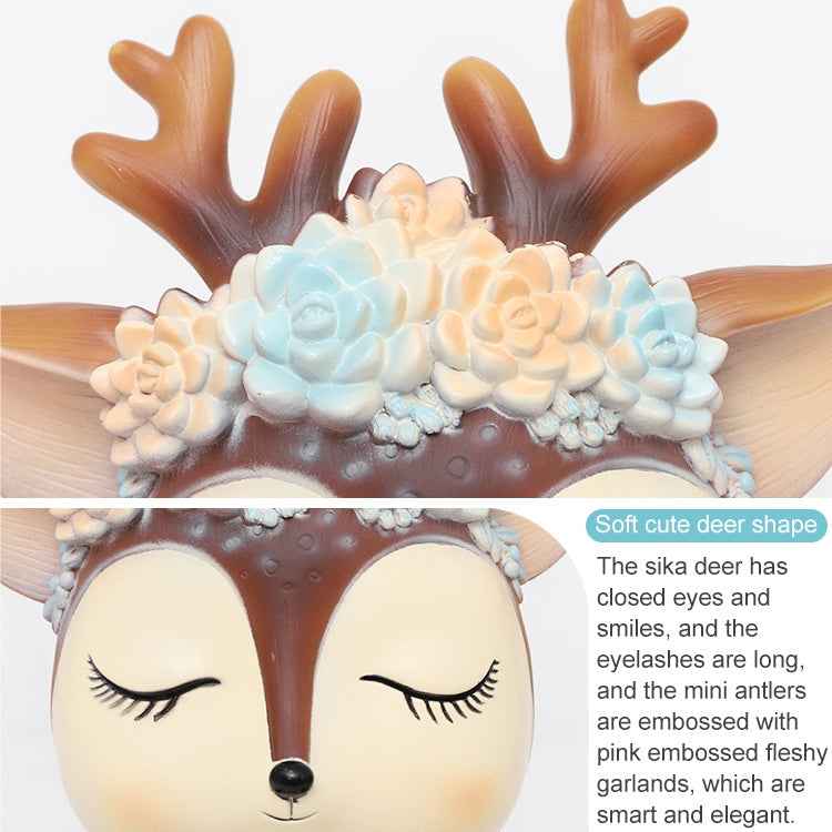 Punch-free Cartoon Animal Creative Home Roll Bathroom Wall-mounted Tissue Box(Baby Deer)