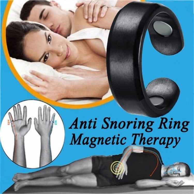 Acupressure Anti Snore Ring Treatment Reflexology Anti Snoring Apnea Sleeping Device(Black)
