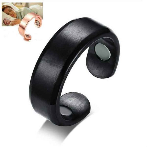 Acupressure Anti Snore Ring Treatment Reflexology Anti Snoring Apnea Sleeping Device(Black)