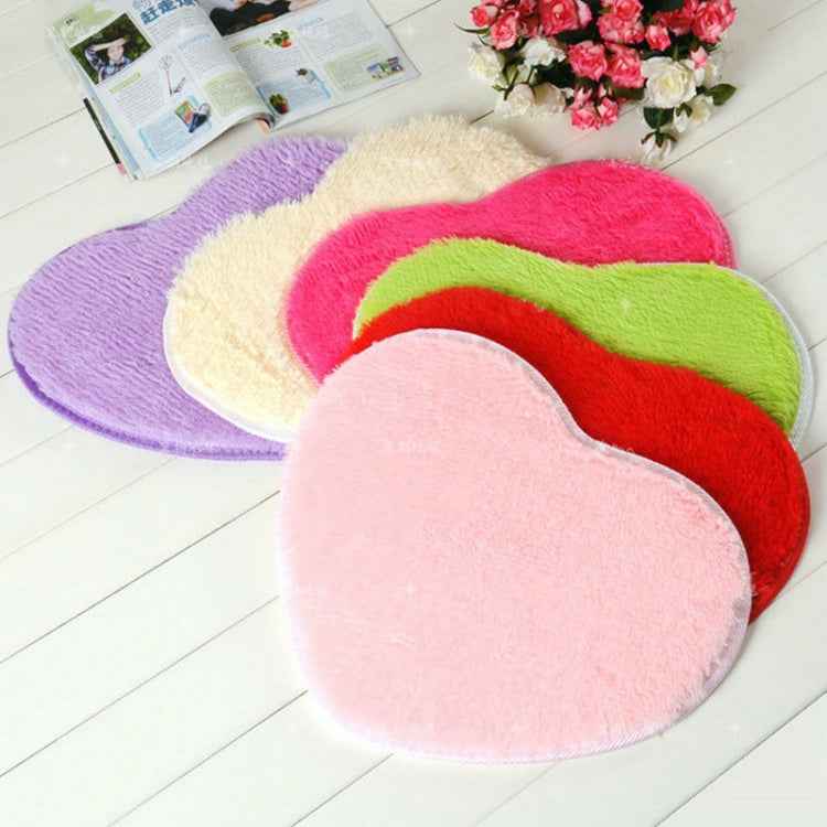 Heart Shape Non-slip Bath Mats Kitchen Carpet Home Decoration(Coffee)