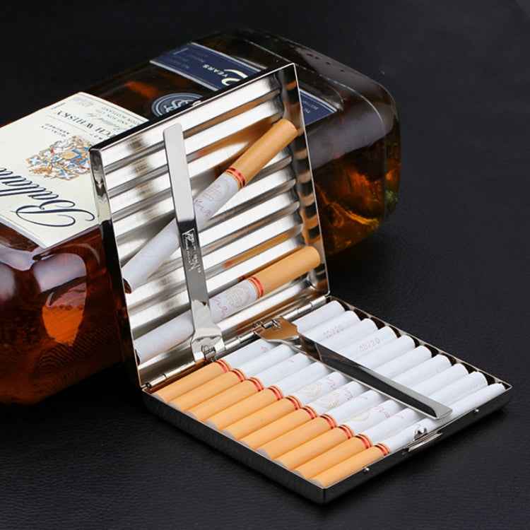 Double-gun Copper Corrugated Cigarette Case, Capacity:16 PCS Gold