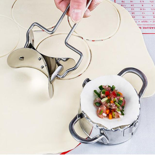 Stainless Steel Dumpling Maker Dough Cutter Dumpling Mould Kitchen Accessories Pastry Tools, Large 9.7cm with White Box, Small 7.7cm with White Box, 8.3 Dumplings Round Knife, 7.3 Dumplings Round knife