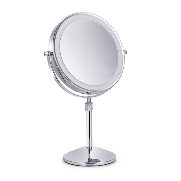 Desktop Double-SidedRound LED Luminous Makeup Mirror Liftable Magnifying Mirror