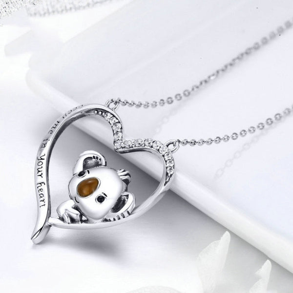 Cute Koala S925 Sterling Silver Lady Necklace