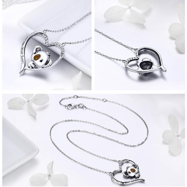 Cute Koala S925 Sterling Silver Lady Necklace
